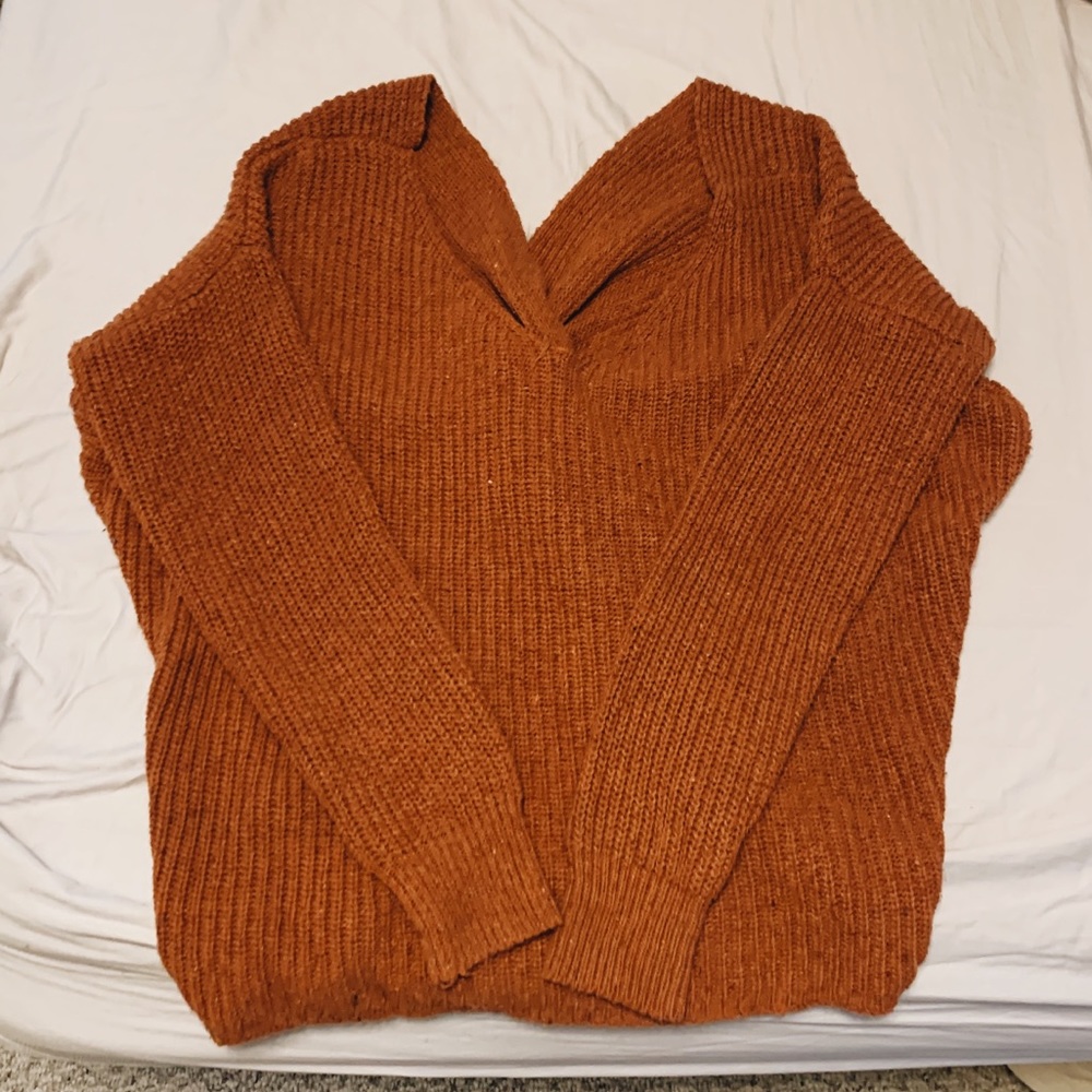 Cute burnt orange sweater!